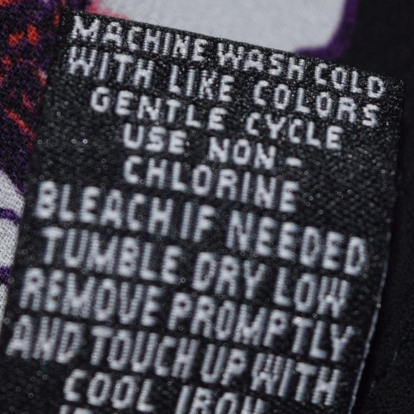 Torrid Black Floral Chiffon Blouse size 2 - Picture 7 of 7